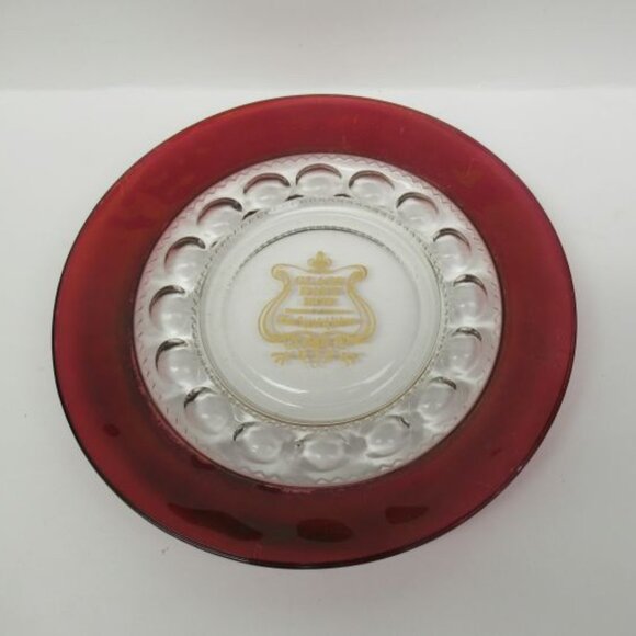 Indiana Glass Ruby Flashed KINGS CROWN 8 1/4 In GLASS DAYS 1975, Dunkirk, Plate - Picture 2 of 5